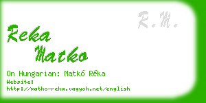 reka matko business card